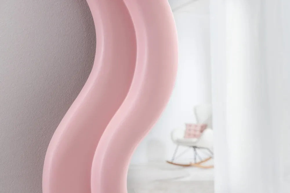Oglinda cu rama din Poliuretan/MDF Roz H160xL70cm Curvy