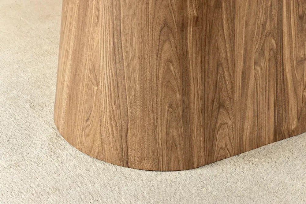 Masa din Ceramica Gri cu efect de marmura si Furnir de nuc Maro L200xH76cm Unique