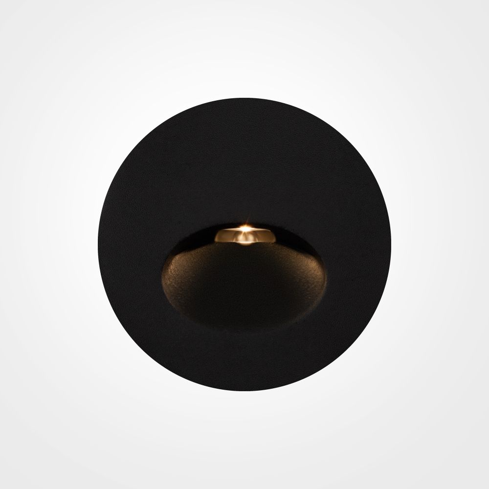 Spot incastrat pentru iluminat scari din Aluminiu Negru 3W 60lm 3000k D7xH7cm Bil