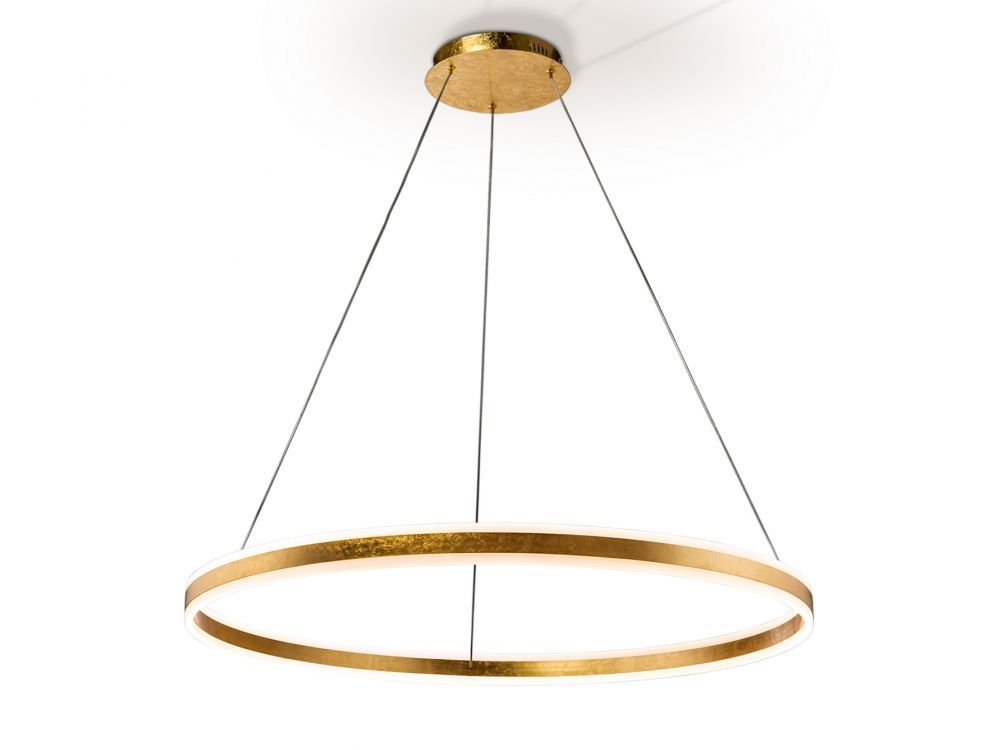 Lustra rotunda cu inaltime reglabila din Aluminiu Auriu cu LED  D100xH150cm Helia