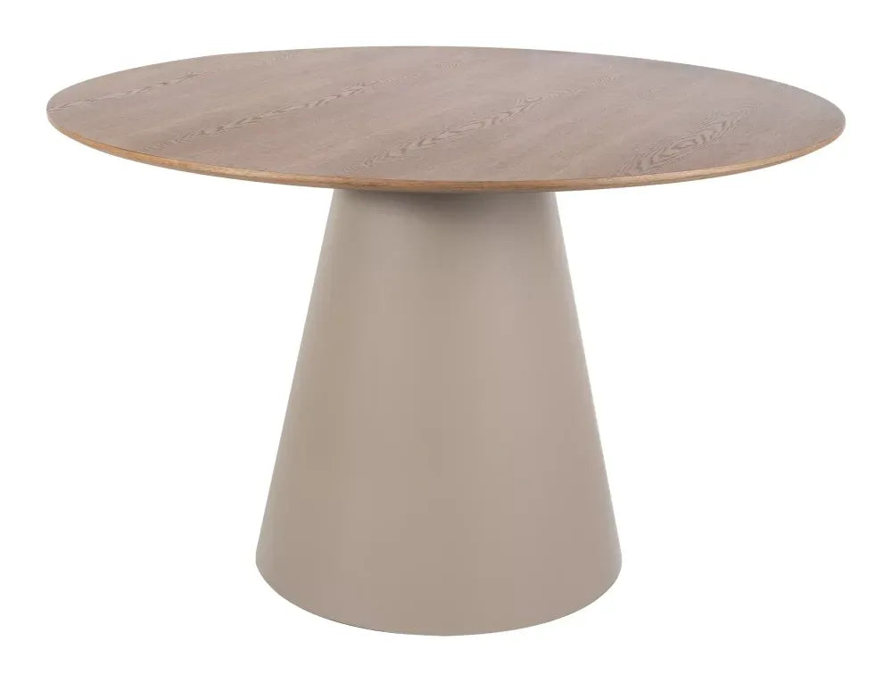 Masa rotunda din MDF+Furnir de stejar Maro si MDF Bej D120xH75cm Angel