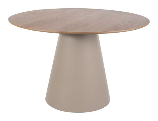 Masa rotunda din MDF+Furnir de stejar Maro si MDF Bej D120xH75cm Angel