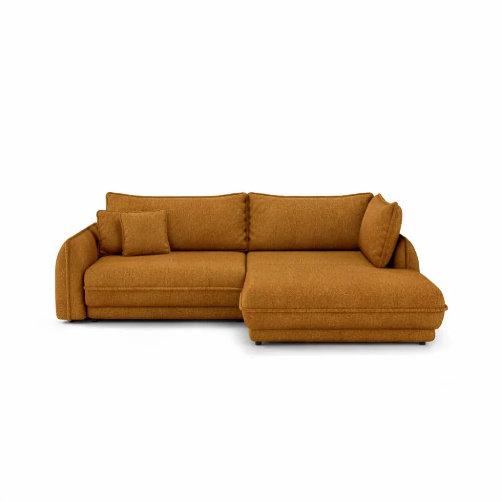 Coltar extensibil din catifea galben Ella II L280x190cm