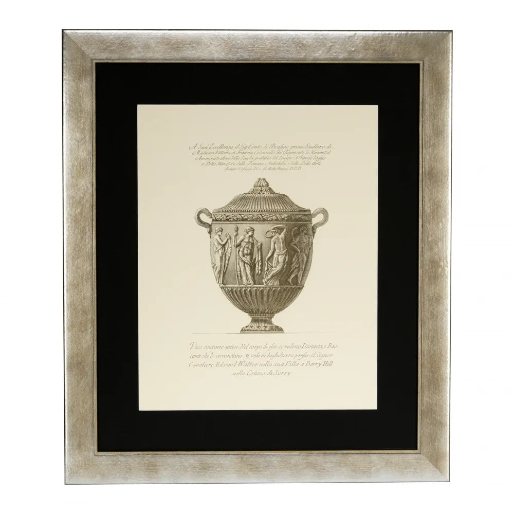 Set 4 tablouri print cu rama din Lemn Argintiu L59xH69cm Giovanni Battista Eichholtz