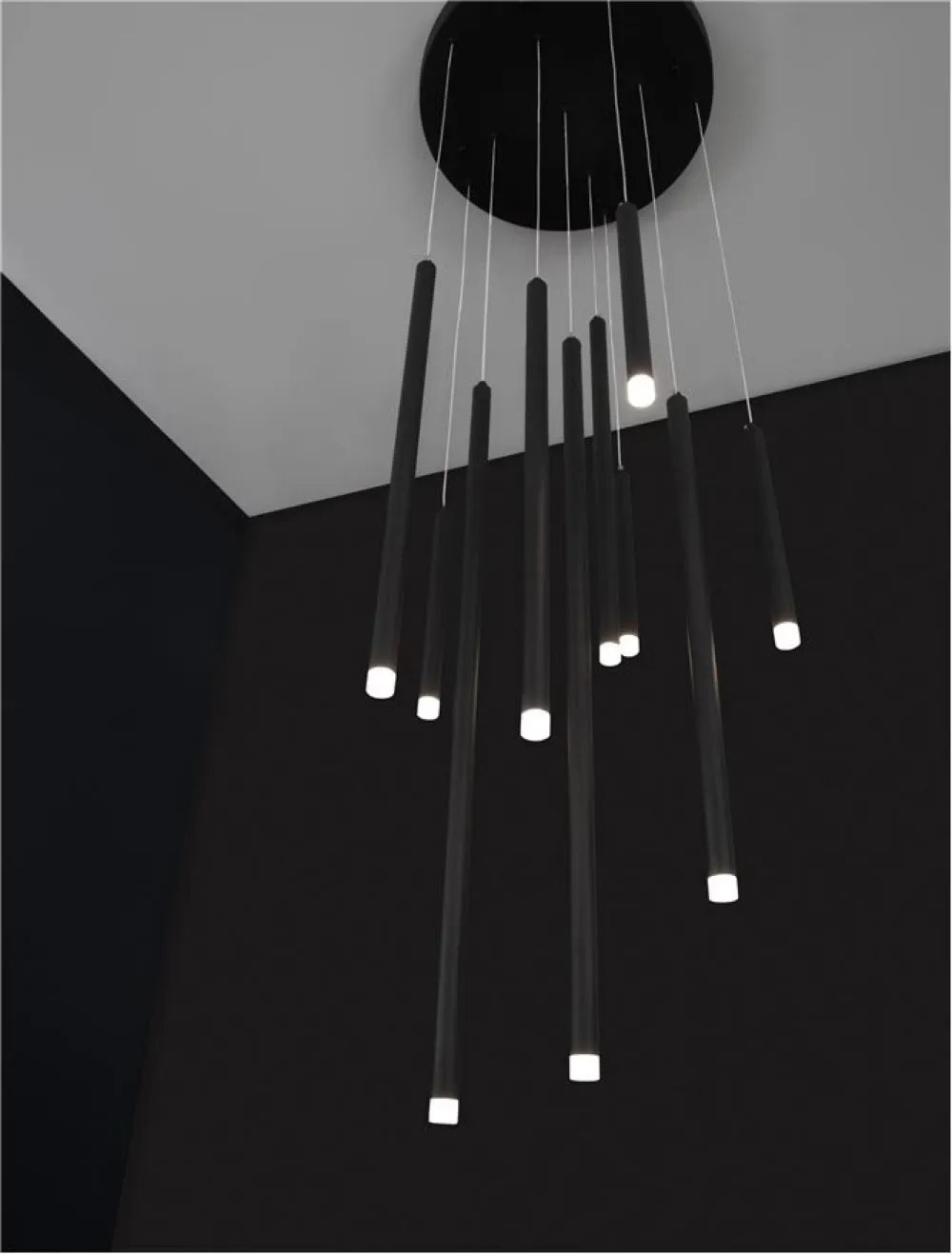 Candelabru din Aluminiu Negru H220xL50cm IP20 26W 1861lm 3000k TRIMLE