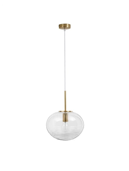 Pendul structura din Metal Auriu si abajur din Sticla Transparent H190xL28cm IP20 MAEVE