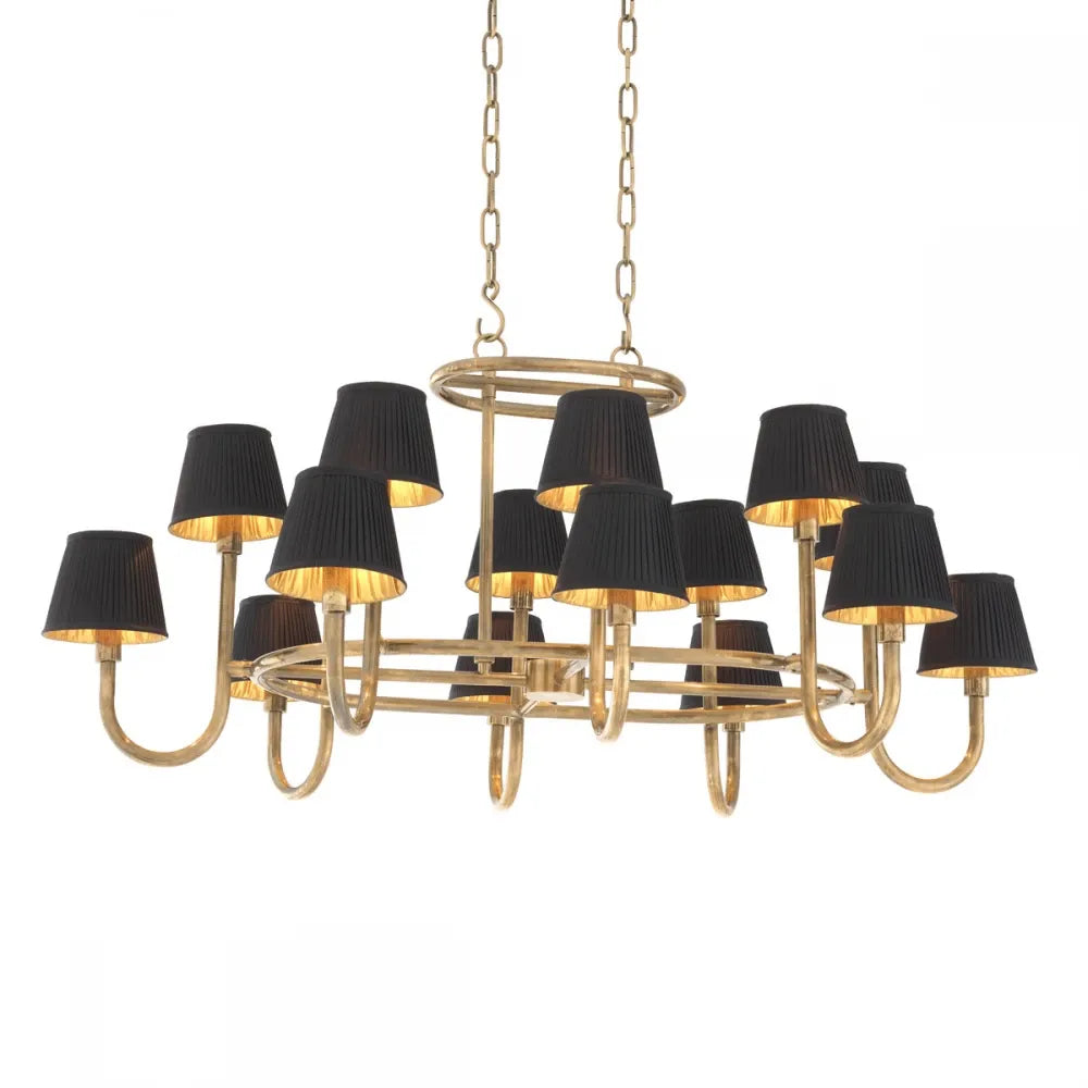 Candelabru din Metal Alama si Stofa Negru H57xL120.5cm Sparrows Eichholtz