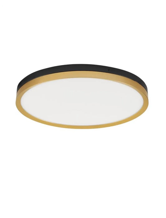 Plafoniera structura din Metal Negru/Auriu si abajur din Acrilic Alb H5xL50cm IP20 38W 2198lm 3000k CANTRIA
