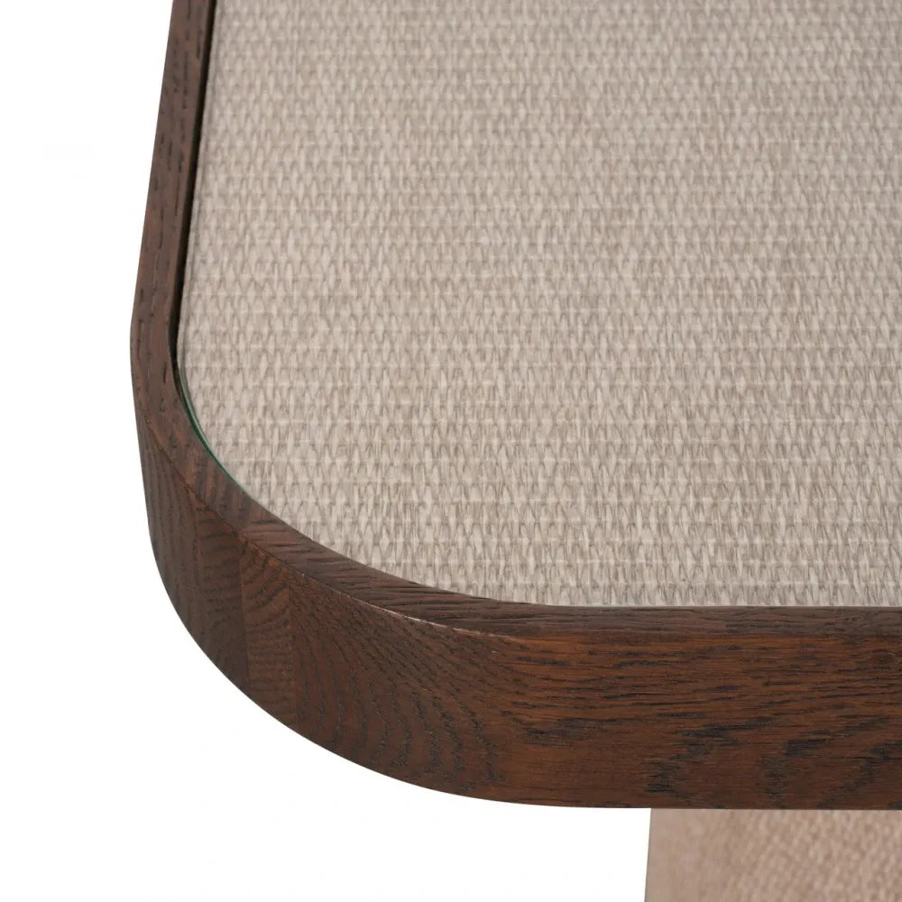 Masuta laterala din Metal/In Auriu/Bej si Lemn/In/Sticla Maro/Bej L55xH48cm Willox Richmond interiors