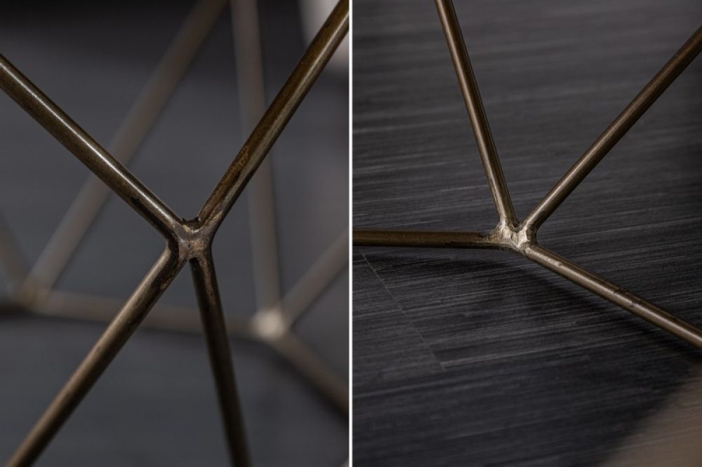 Masuta de cafea asimetrica din lemn masiv de mango si Metal Maro/Auriu L69xH38cm Diamond