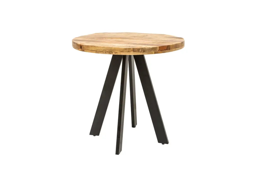 Masa rotunda din Lemn de mango Maro si Metal Negru D80xH76cm Iron craft