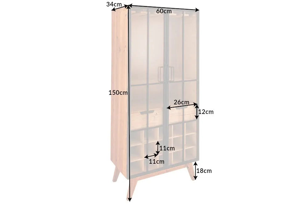Dulap bar din Lemn de brad Maro L60xH150cm SEVEN SEAS