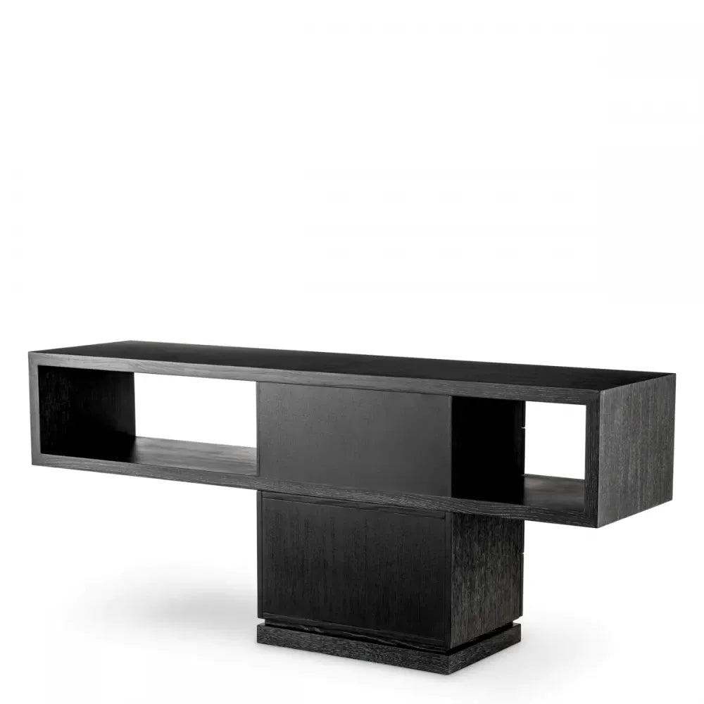 Consola din Furnir de stejar Gri carbune L180xH76cm Mantua Eichholtz