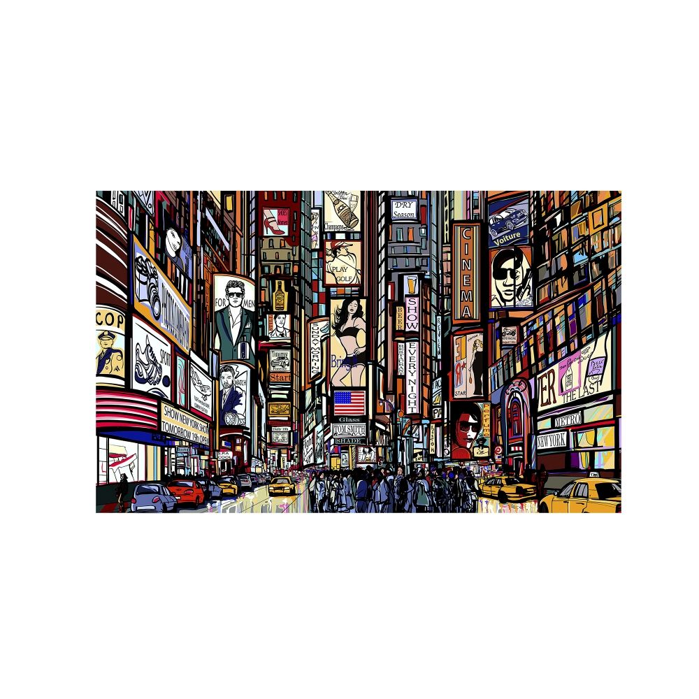Tablou Dreptunghiular pe Sticla Multicolor Comic H80xL130cm