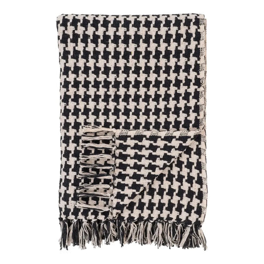 Patura din Textil Negru/Bej 180x130cm Side