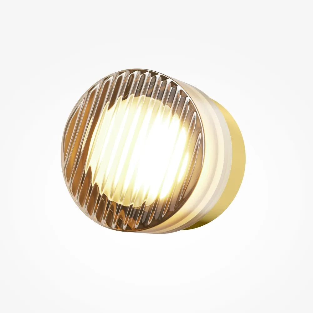 Aplica de perete din Metal Alama si Sticla Auriu Amber H12.5xL9.2cm Olo