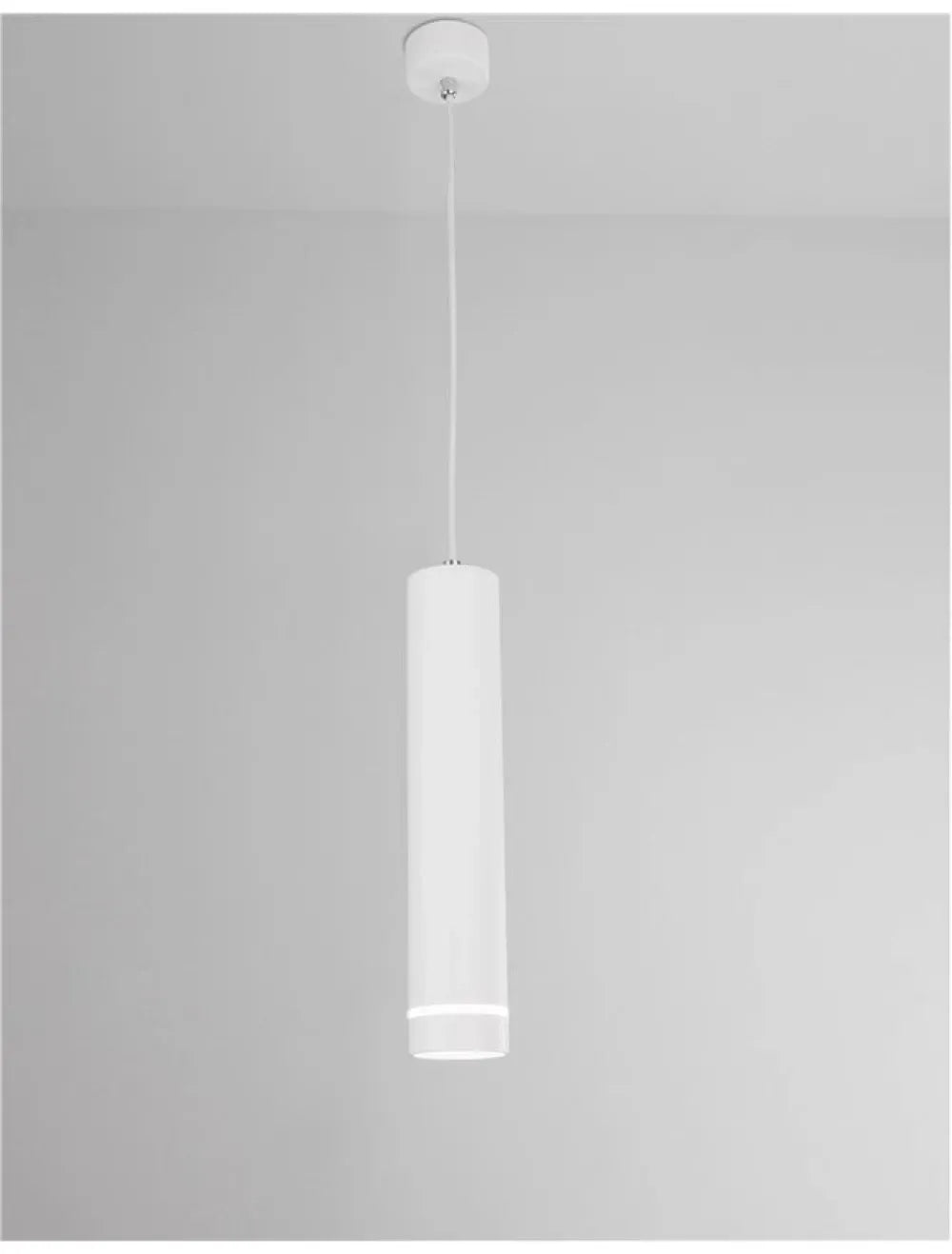 Pendul structura din Aluminiu Alb si abajur din Acrilic  H150xL6cm IP20 ESCA