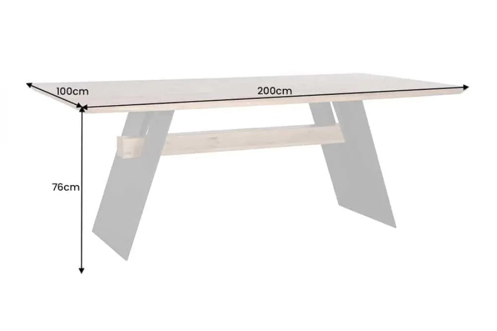 Masa din Lemn de stejar Maro si Metal Negru L200xH76cm Grand oak