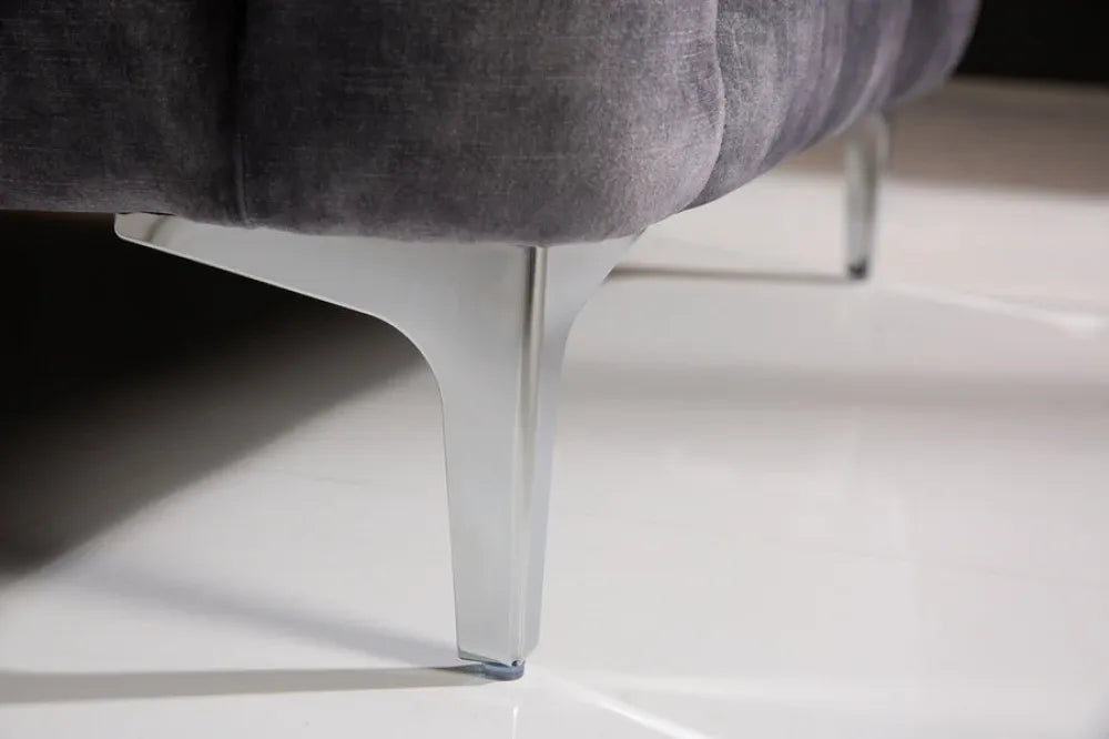 Canapea tapitata cu Catifea Gri L235cm MODERN BAROCK