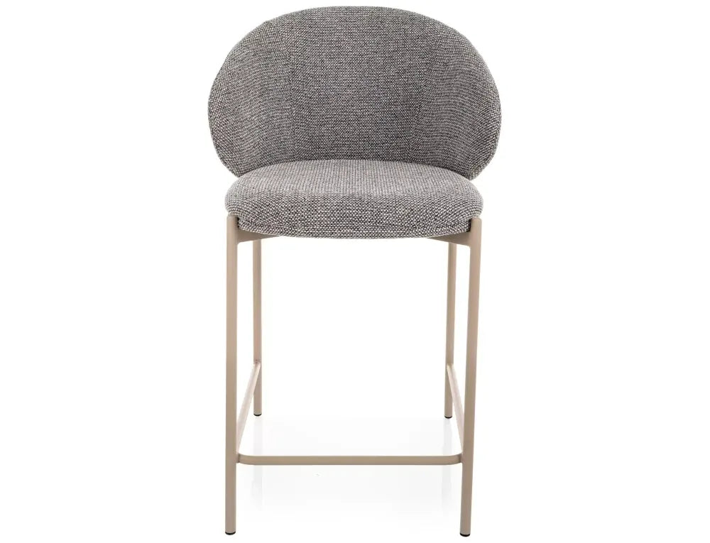 Scaun de insula din Stofa Gri si Metal Bej H90xL54xA56cm Kioto