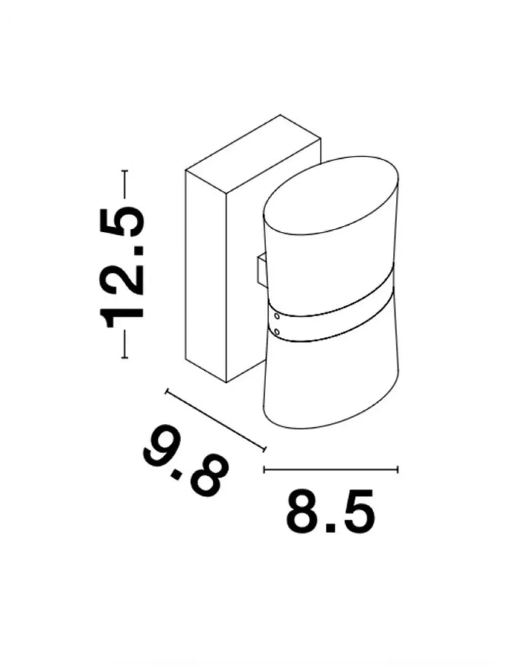 Aplica de perete structura din Aluminiu Argintiu si abajur din Acrilic Alb H7.5xL8.5cm IP44 10W 1026lm 3000k SABIA
