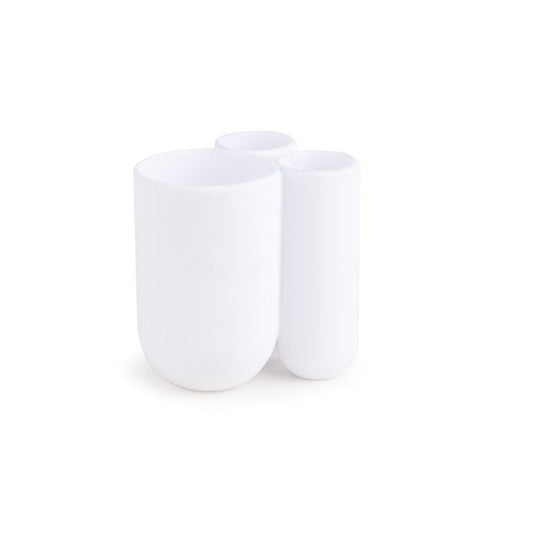 Suport periute de dinti din Plastic Alb Touch D10xH10cm