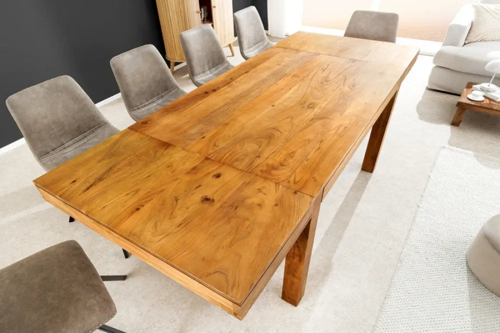 Masa extensibila din Lemn de salcam Maro honey L120-200xH75cm PURE