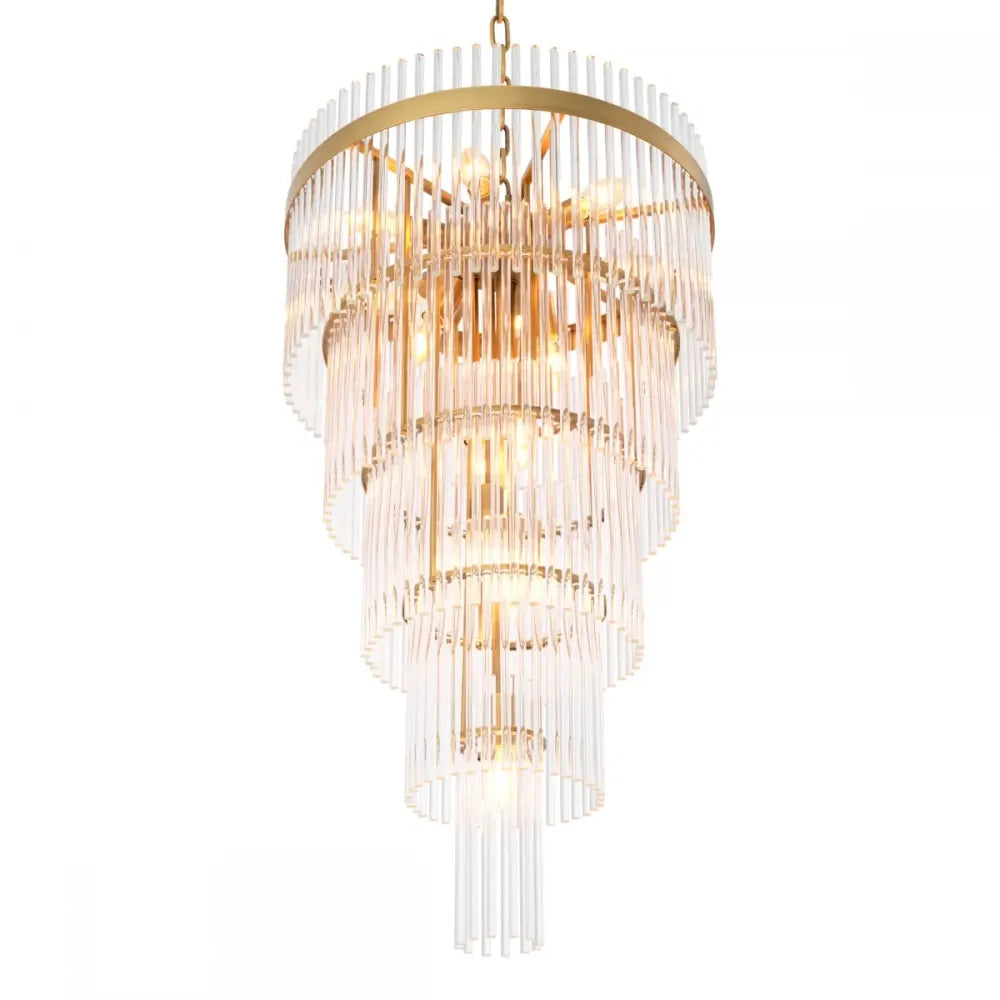 Candelabru din Metal Alama atichizata si Sticla Transparent H93xD49cm Yara L Eichholtz