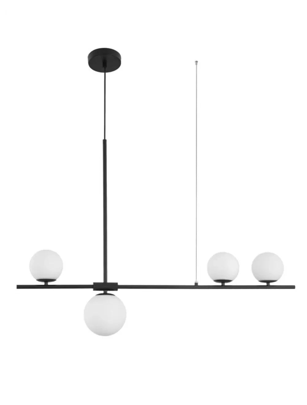 Lustra structura din Metal Negru si abajur din Sticla Alb H120xL100cm IP20 IMPERO