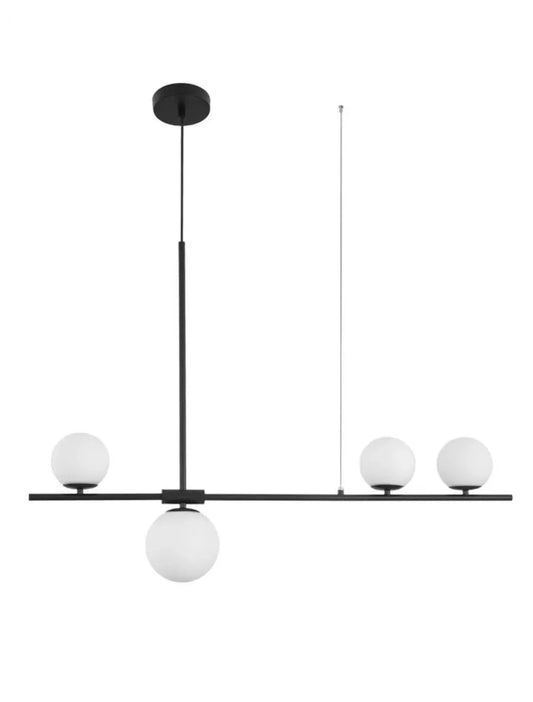 Lustra structura din Metal Negru si abajur din Sticla Alb H120xL100cm IP20 IMPERO