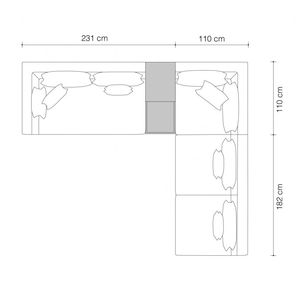 Coltar Fix Endless Eichholtz din Stofa Avalon Alba L340cm