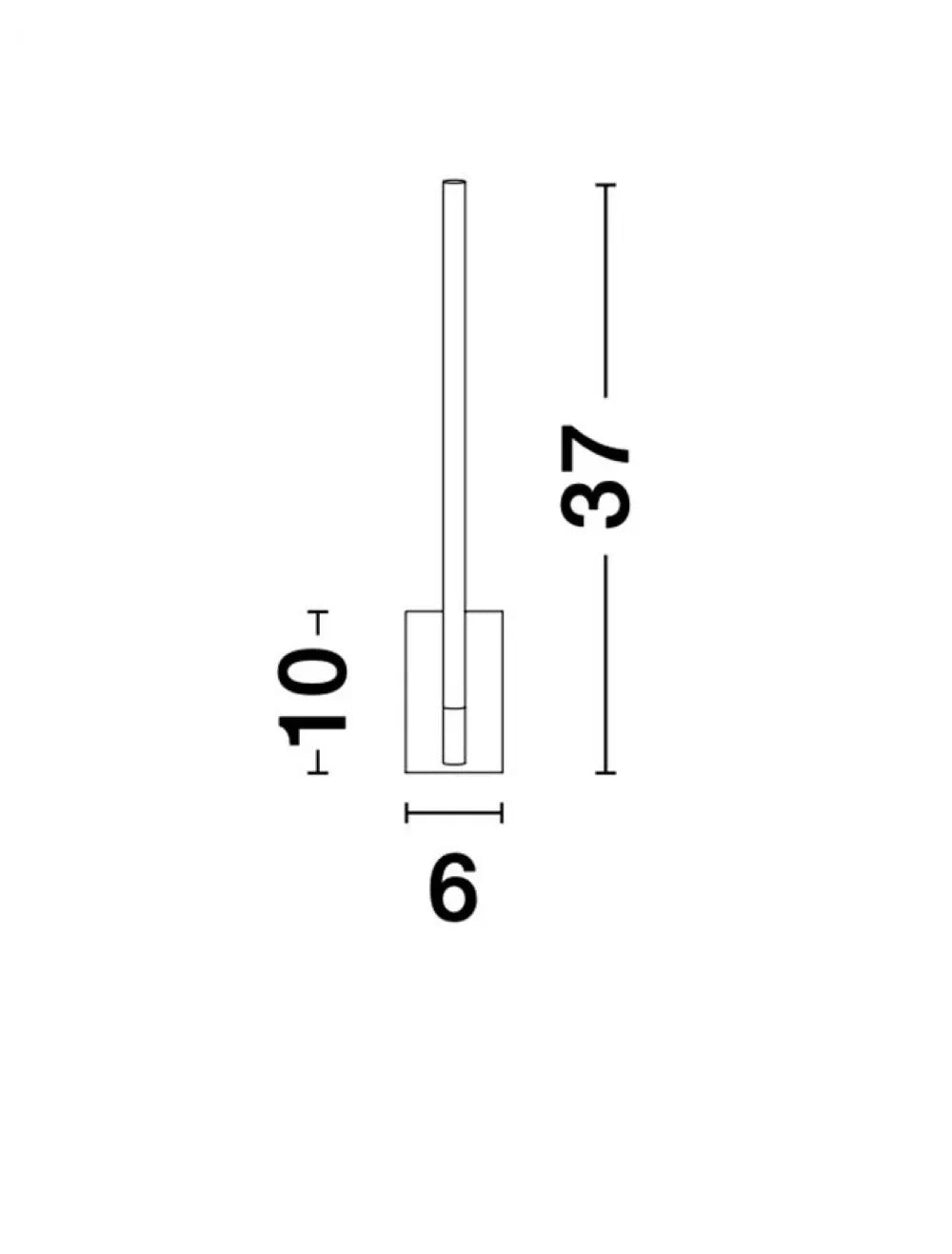 Aplica de perete structura din Metal Negru si abajur din Acrilic Alb H37xL6cm IP20 6W 426lm 3000k RACCIO