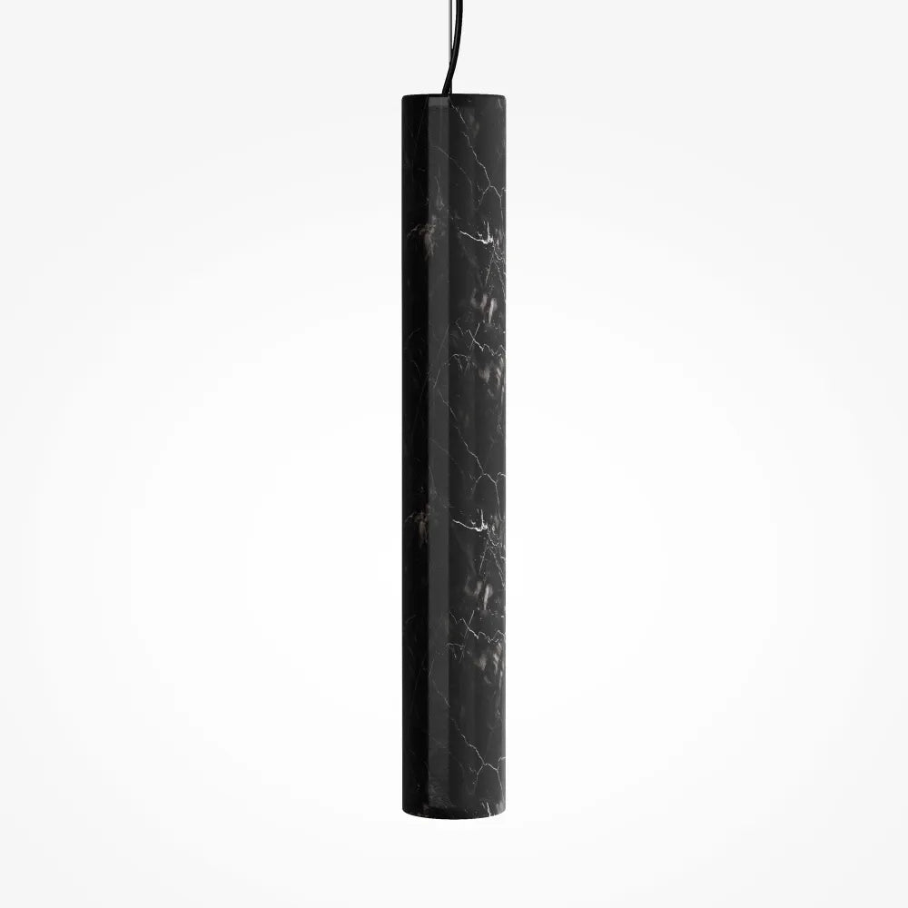 Pendul din Metal Negru si Marmura Negru H342.5xL12cm Basic Texture