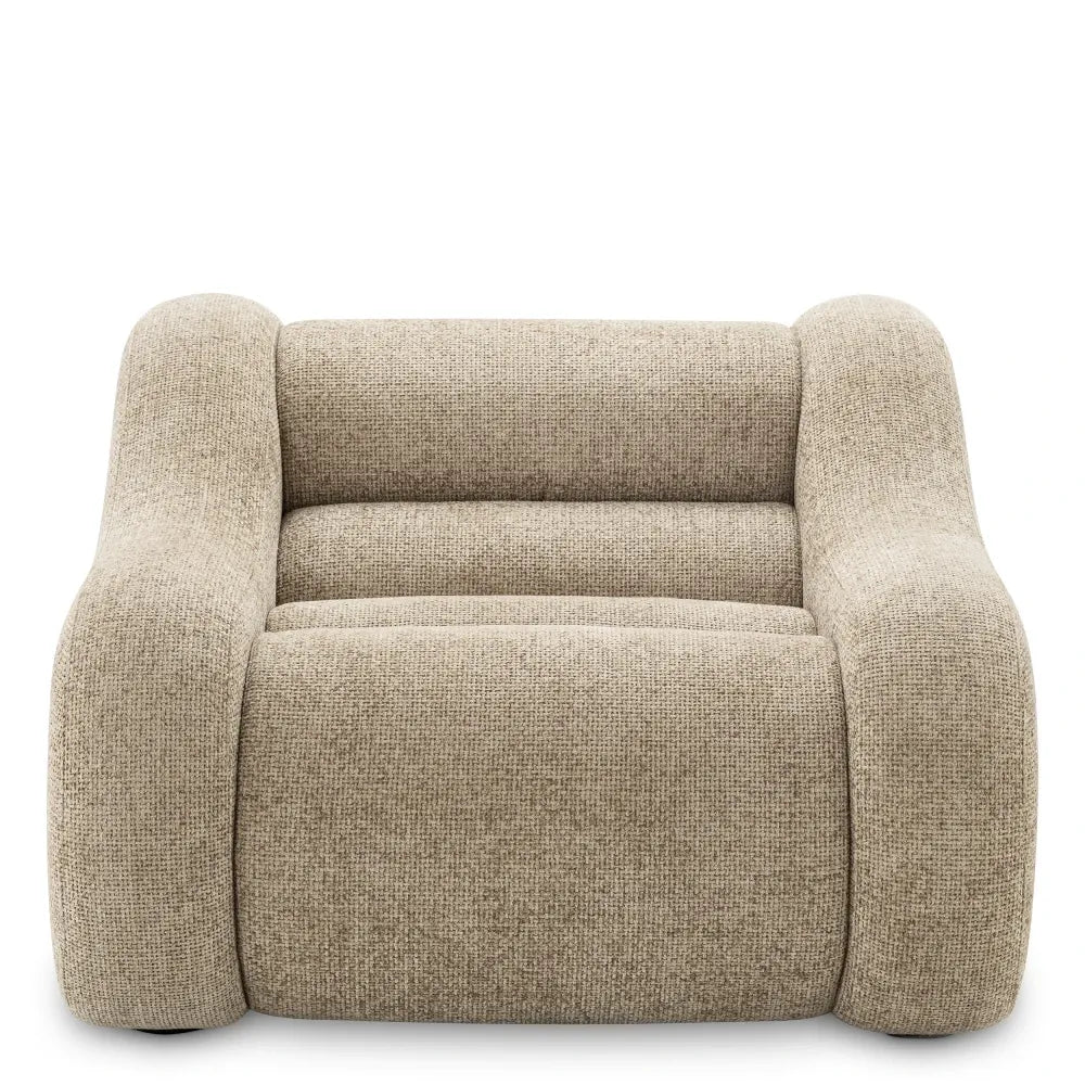Fotoliu tapitat cu Stofa Bej L100xA108xH74cm Carbone Eichholtz