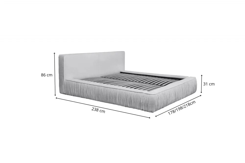 Pat 180x200cm tapitat cu Catifea Albastru Naomi