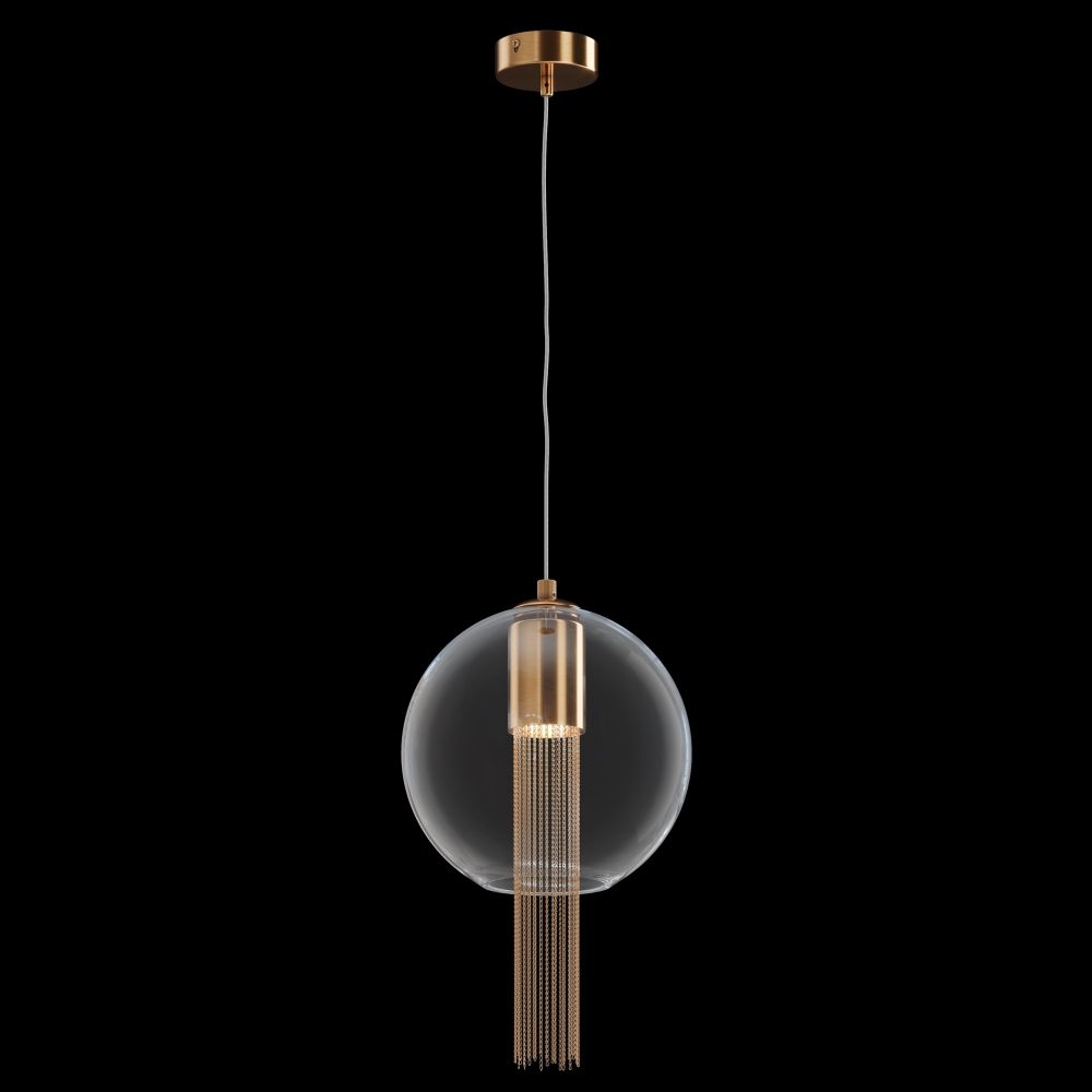 Pendul din Metal si Sticla Bronz/Transparent D25xH176cm Flusso