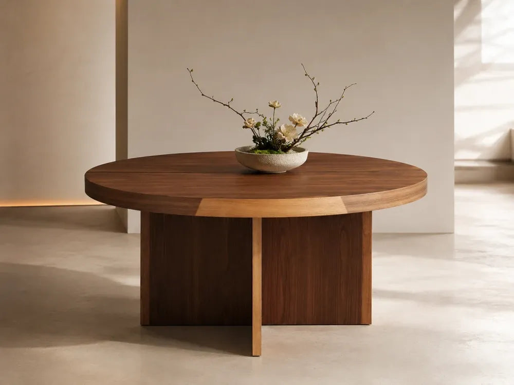 Masa dining rotunda din Lemn de Nuc in dimensiuni multiple Beams