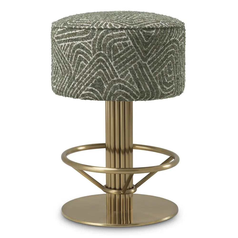 Scaun de insula rotativ tapitat cu Stofa Verde D45.5xH68cm Carleton Eichholtz