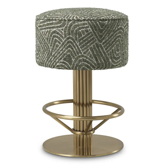 Scaun de insula rotativ tapitat cu Stofa Verde D45.5xH68cm Carleton Eichholtz