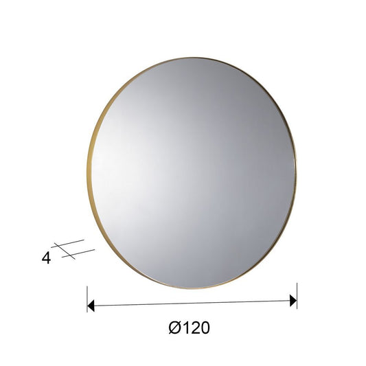 Oglinda Rotunda cu rama din MDF Auriu Orio D120cm