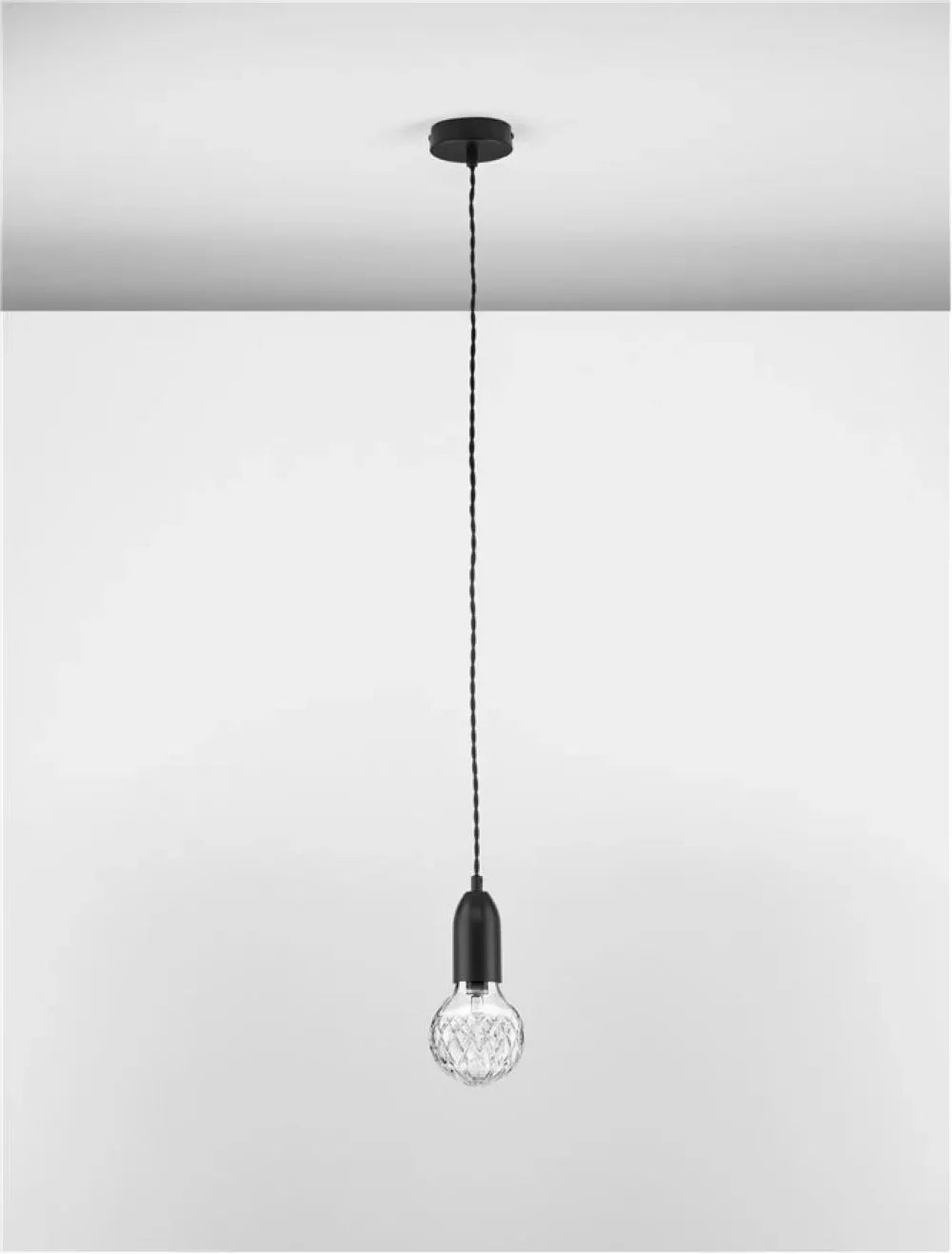 Pendul structura din Metal Negru si abajur din Sticla Transparent H120xL9.5cm IP20 VEDA