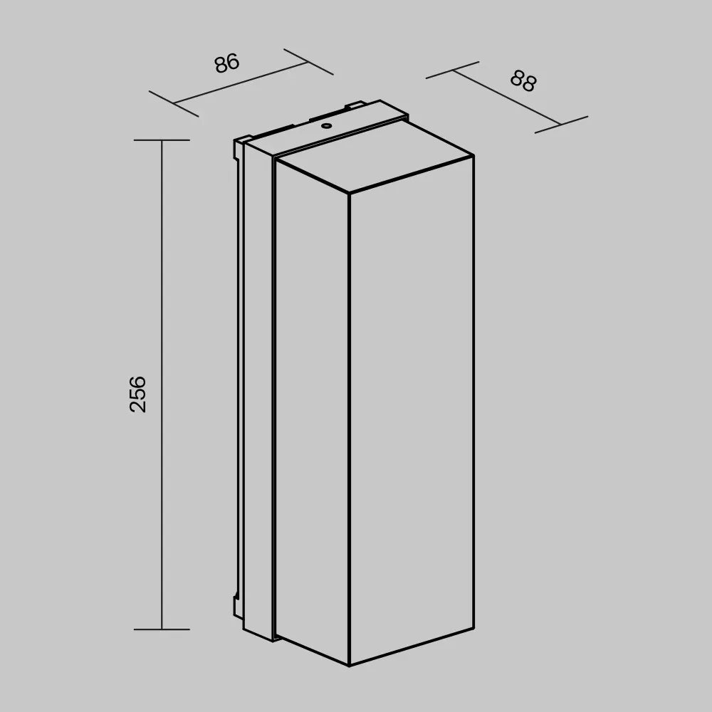Aplica perete din Aluminiu/Plastic Gri grafit H25.6xL8.8cm Conf