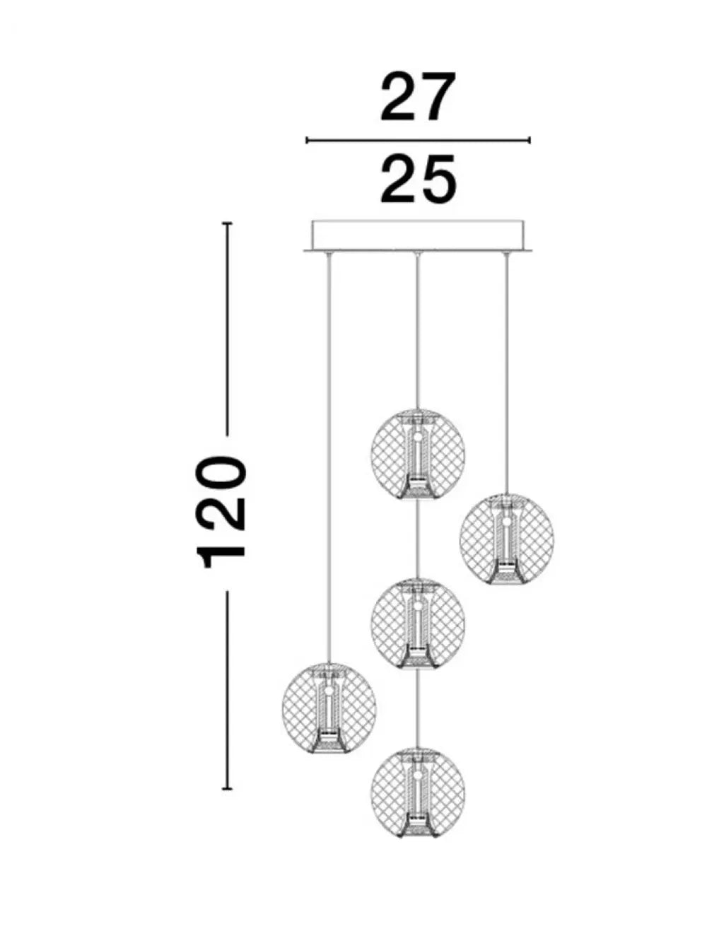 Candelabru structura din Aluminiu Auriu si abajur din Acrilic Transparent H120xL30cm IP20 26W 1213lm 3200k BRILLANTE