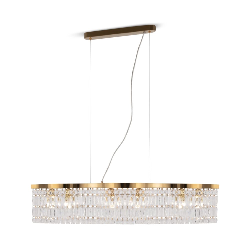 Lustra Asimetrica din Metal Auriu cu 6 becuri E14 60W L12xH138cm Dune