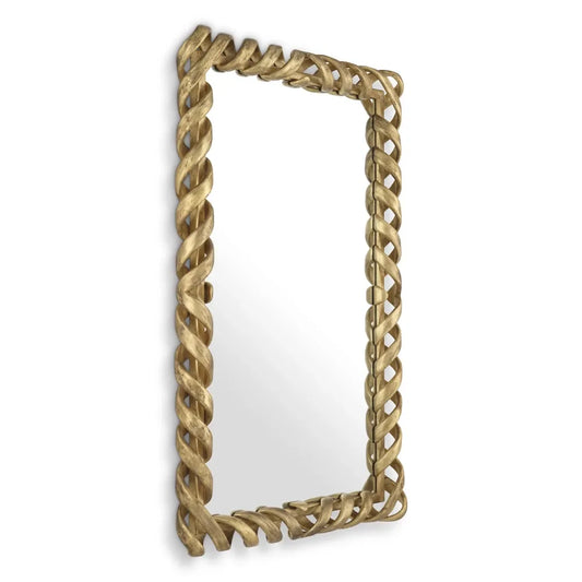 Oglinda cu rama din Lemn/Metal Auriu L93xH141cm Casone Eichholtz