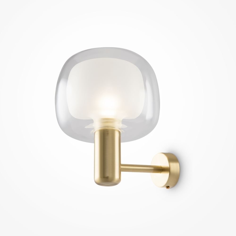 Aplica de perete Aluminiu si Sticla Auriu/Transparent D18xH21cm Vision