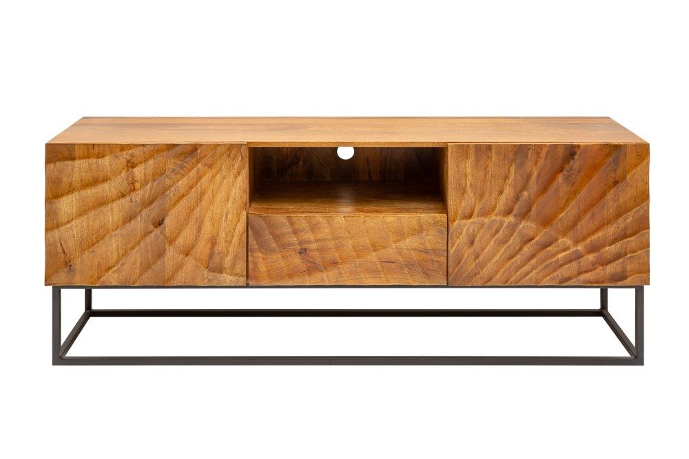 Comoda TV din Lemn masiv de mango si Metal Maro/ Negru Scorpion L160xH65cm