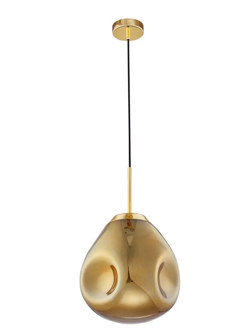 Pendul structura din Metal Auriu si abajur din Sticla Auriu H120xL25cm IP20 LAVA