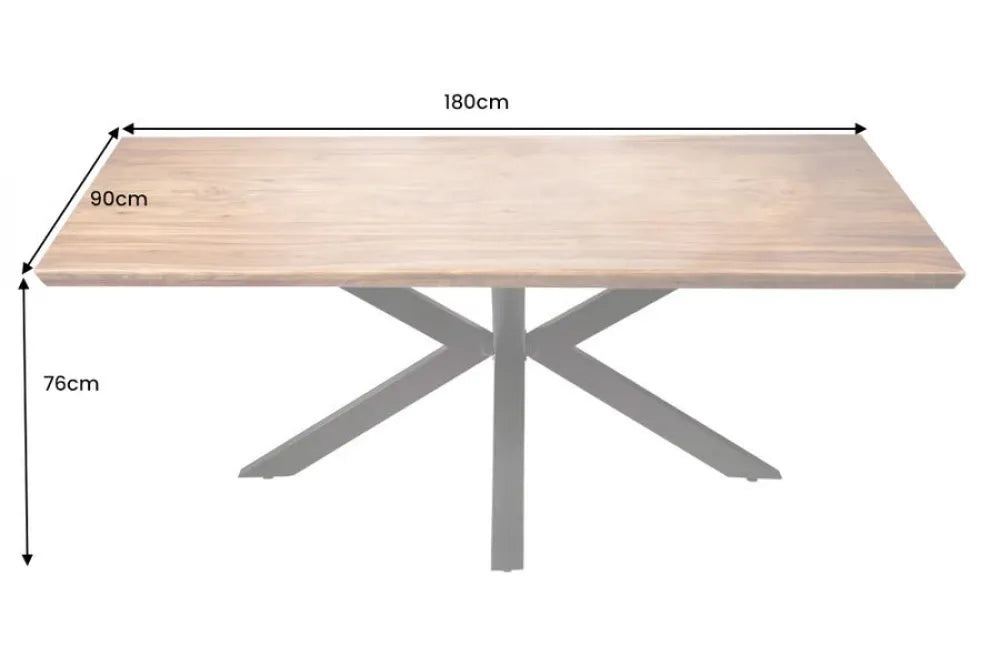 Masa din Lemn de sheesham Maro si Metal Negru L180xH76cm Galaxie ii