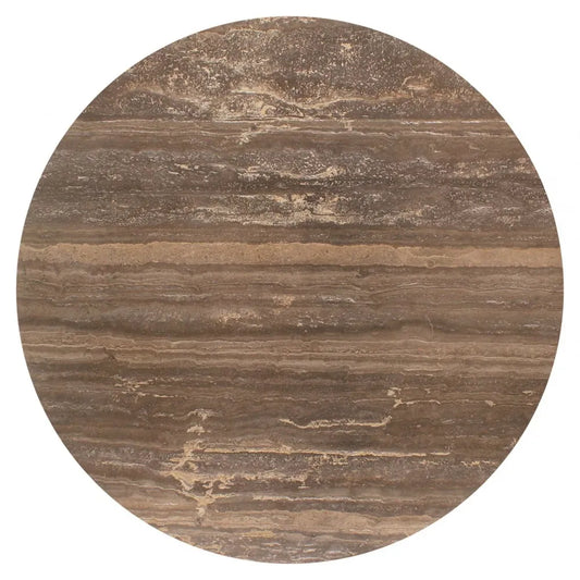Masa rotunda din MDF/Metal Maro si Travertin Maro D140xH76cm Russo Richmond interiors